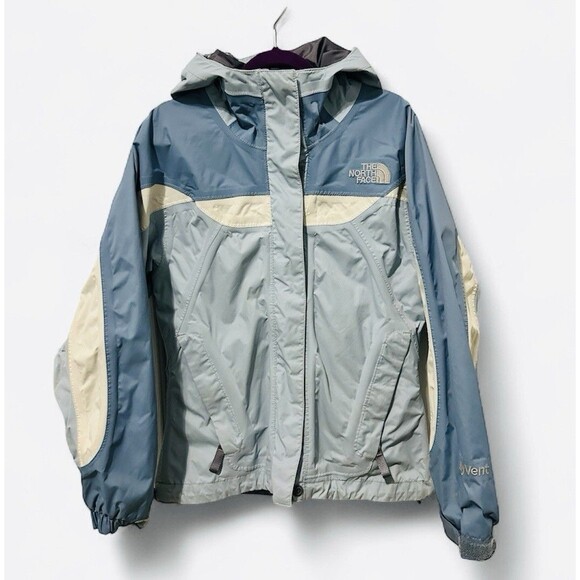 The NORTH FACE HyVent Approach Zip Hooded Rain Jacket Youth Girls Small Coat - Picture 1 of 4